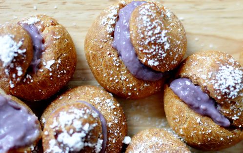Purple potato choux pastry